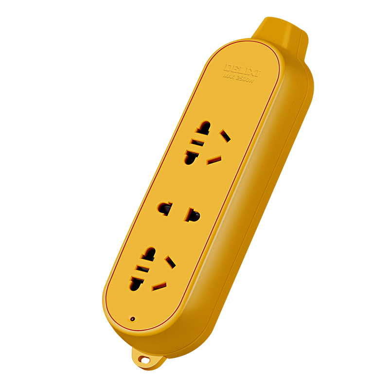 DELIXI National Standard Engineering Socket/power Strip/engineering Drop-Resistant Power Strip/power Bar/power Extension Cord, Wireless, 3 Outlets without Switch