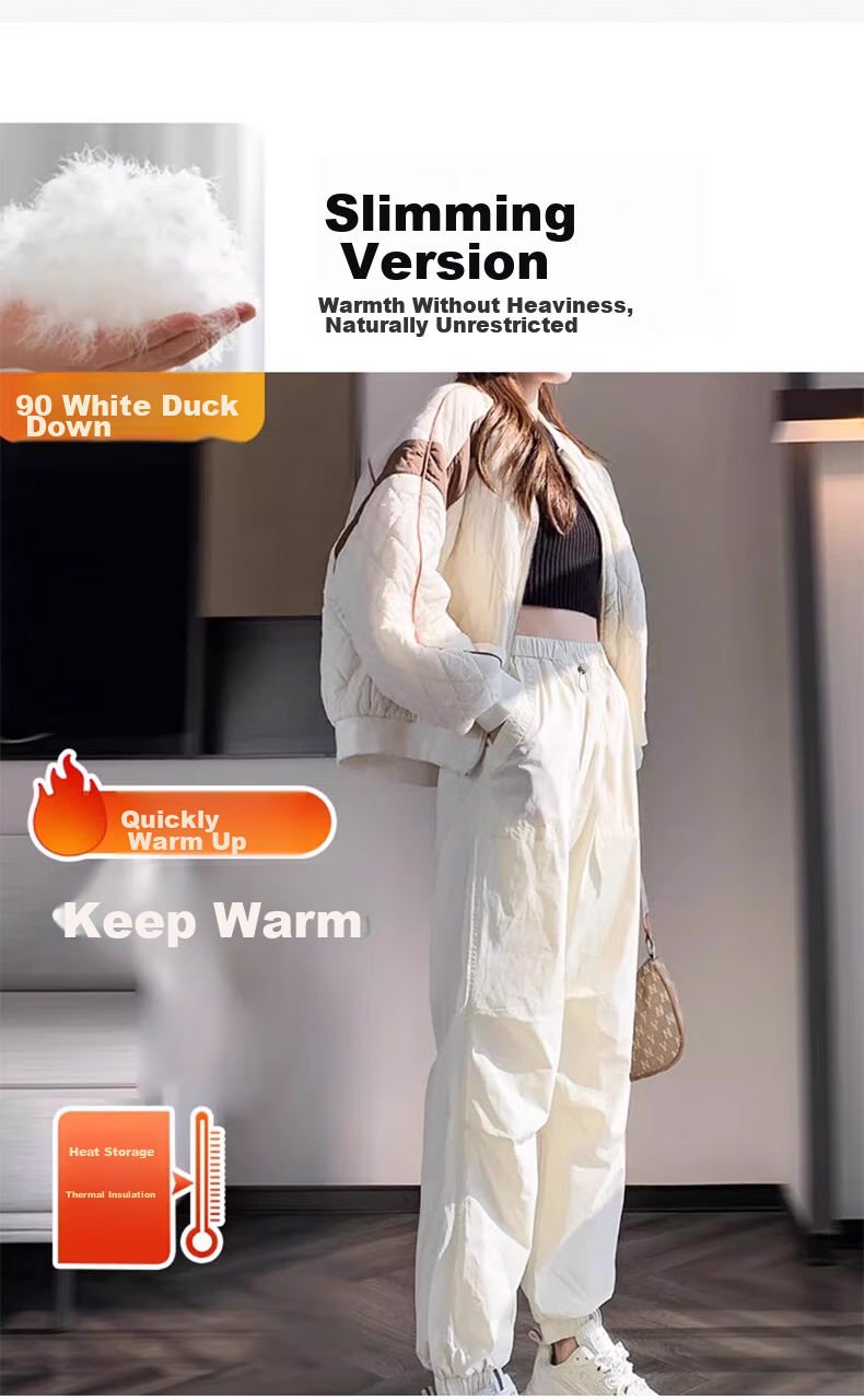 LangSha Women's Workwear down Pants [26 Autumn And Winter New Arrival], Outer Wear White Duck Down Pants, Cold-Resistant Cotton Pants, Northeast Extra Thick Warm Pants 14