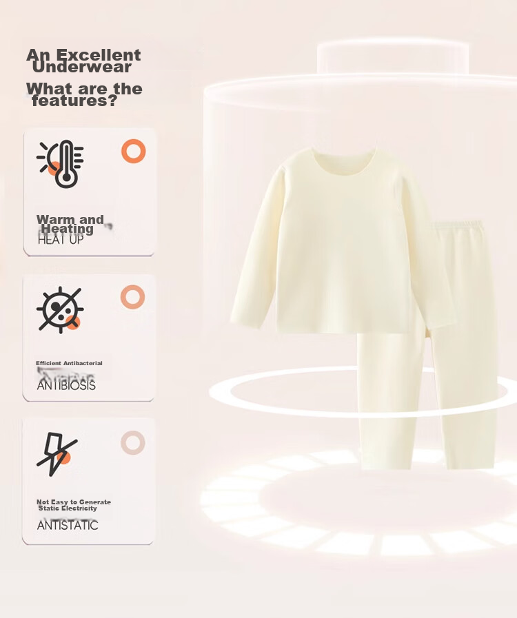 Ciciibear [Fever-Resistant 7A Antibacterial] Baby Autumn Underwear Set, Children's Thermal Underwear, Warm Inner Wear, Boys And Girls Pajamas 4