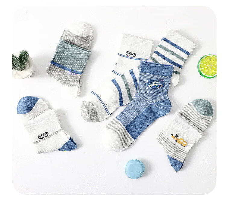 LangSha Children's Socks, Boys' Spring And Summer Thin Cotton Socks, Comfortable Breathable Mesh Socks for Boys 15