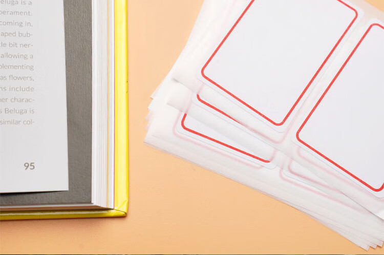 M&G Blue Frame Self-Adhesive Label Stickers Memo Notes 18*32mm/120pcs Price Tags YT-15 Single Pack 10