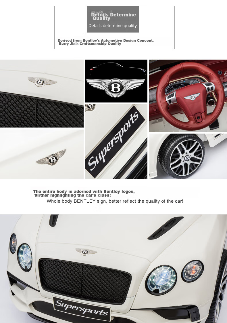BeRica Children's Electric Car, Four-Wheel Vehicle, Two-Seater Bentley, Remote Control Toy Car for Kids, Rideable Toy Car, Baby Gift 18