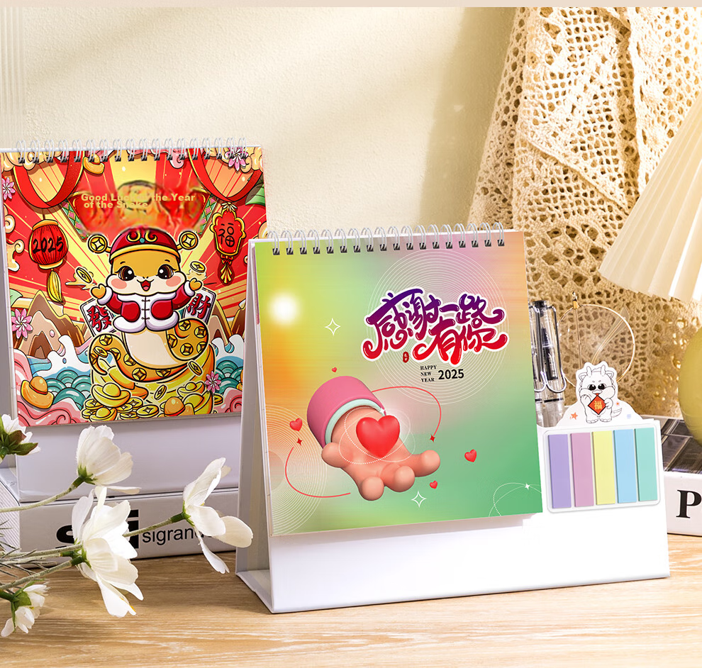 Longe 2026 Multifunctional Pen Holder Calendar with Large Grid, Writing Pad, Horse Year Calendar, Desktop Ornament, Table Calendar, Customizable 2