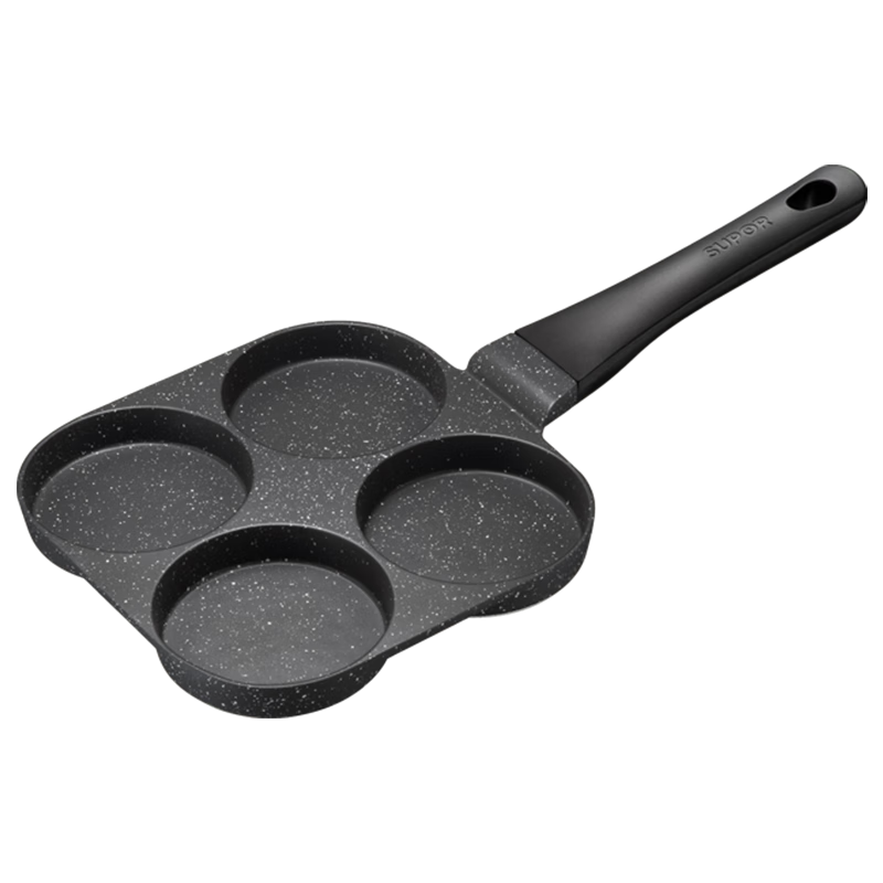 SUPOR Non-Stick Steak And Egg Griddle, Flat Bottom Four-Hole Breakfast Pan, Maifanshi Color Multifunctional Pot EJ04LAP02