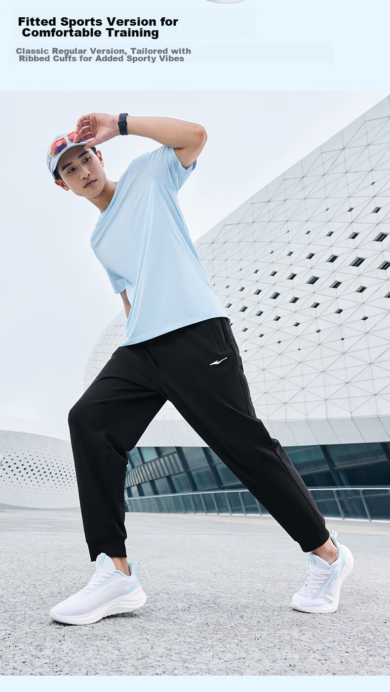 ERKE Men's Sports Pants, Summer Knitted Trousers, Elastic Ankle, Comfortable Breathable Loose Sweatpants, Cropped Pants, Casual Pants for Me 6