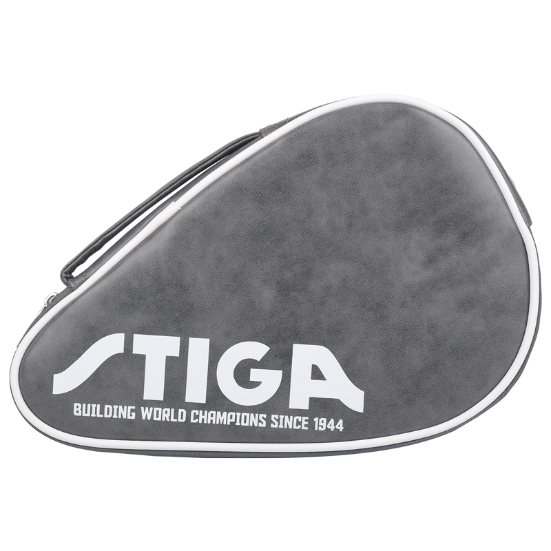 STIGA Leather Table Tennis Racket Case, Gourd-Shaped Table Tennis Bag, CP-5C31 Gray
