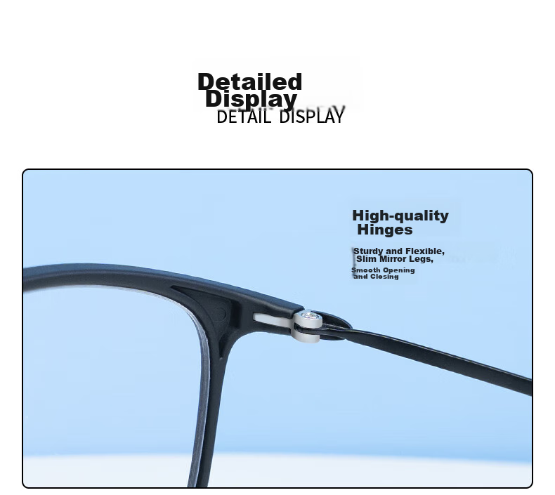 Gameking Blue Light Blocking Glasses Anti-Radiation Ultra-Light Titanium Frame Non-Prescription Myopia Glasses Frame with Prescription Lenses 8002 Transparent 8