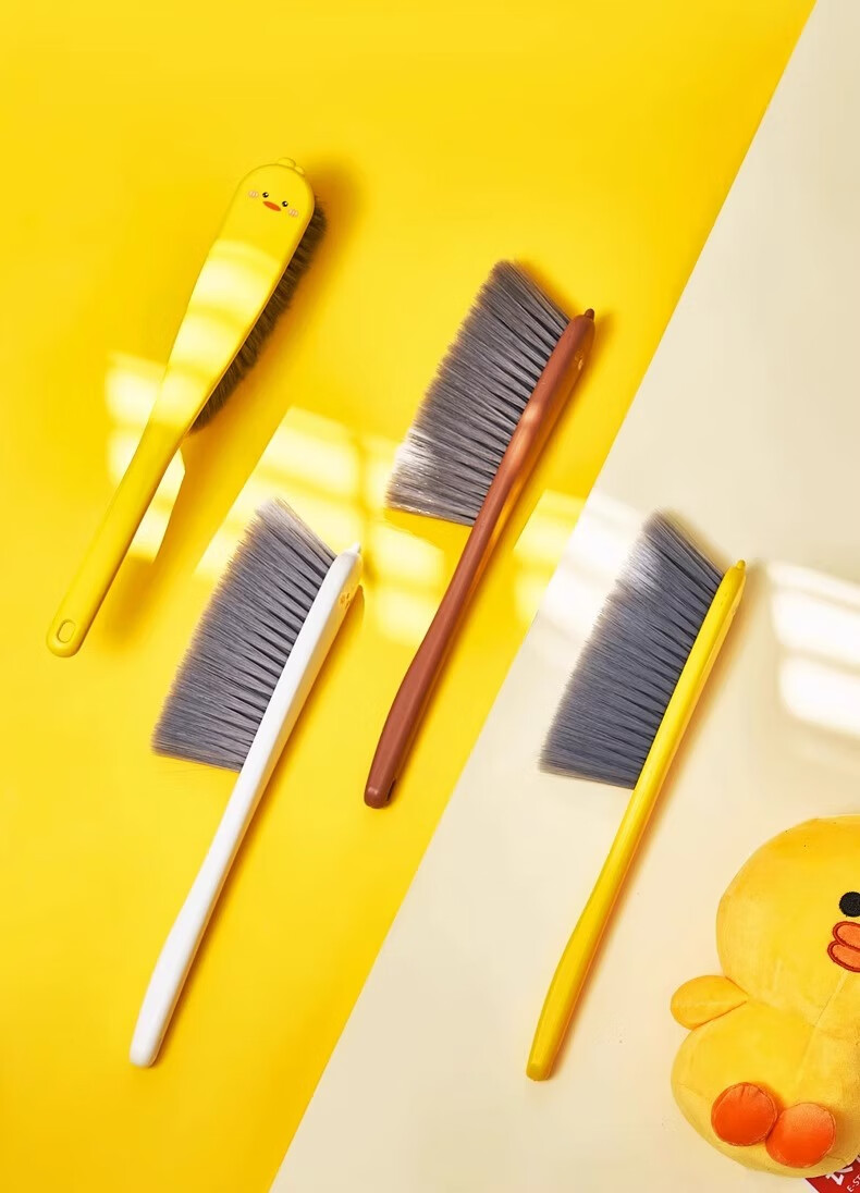 PINYU Bed Brush, Dust Removal Brush, Soft Bristles, Large Size, Deep into Gaps, Bed Broom, Sofa Gaps, Carpet Cleaning Brush, Egg Yolk Duck 9