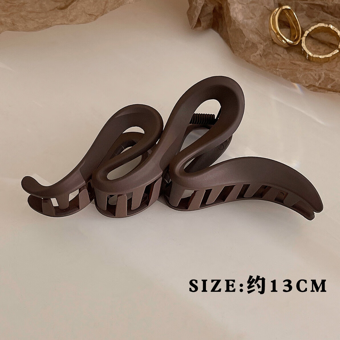 Huangjiama 13cm Large Hair Clip for Women, Elegant Back of Head Bun Claw Clip, Shark Clip Hair Accessory, Valentine's Day Gift