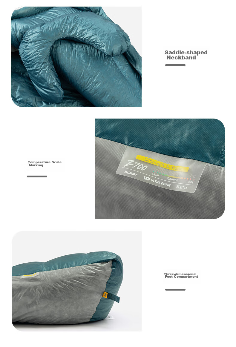 BLACKICE Z Series Lightweight Egyptian-Style Goose Down Sleeping Bag Camping Sleeping Bag Z400 (New Standard) / Starry Sky Blue / L 16