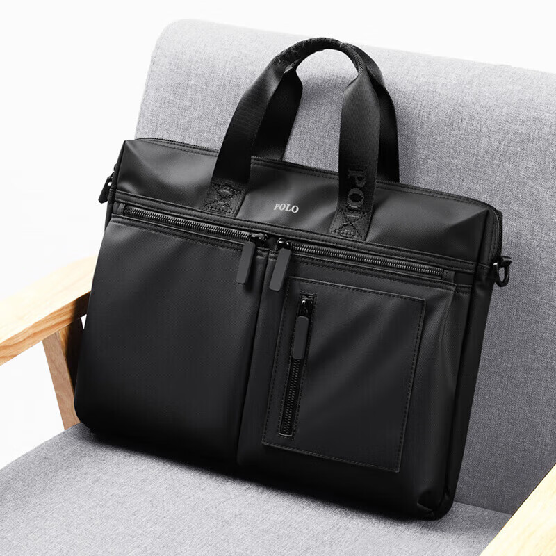 POLO Briefcase, Men's Casual Business Bag, 15-Inch Laptop Bag, Office Handbag for Men, Shoulder Crossbody Bag