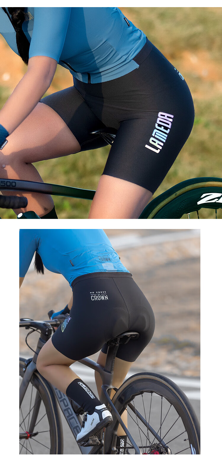 Lameda Women's Cycling Shorts, Lightweight Summer Professional Road Bike Star Moon Shorts, Black, Size L 8