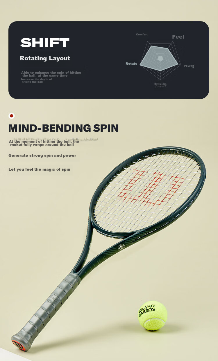 Wilson SHIFT 99V1 WR145311U2, Professional Full Carbon Adult Tennis Racket, Same Model As Sakkari 6