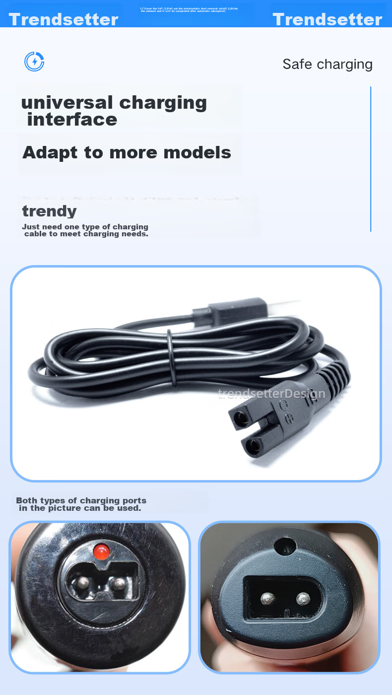 Chaofan Compatible Charging Cable for AUX Shaver, Hair Clipper Charger Cable, Power Cord Accessories for A1 A5 A6 A7 A8 S7 S8 X1 Hair Trimmer And Electric Scissors 4