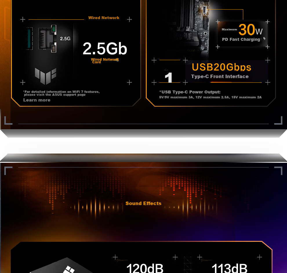 ASUS TUF GAMING X870-PLUS WIFI Motherboard, Supports CPU 9850X3D/9950X3D/9800X3D (AMD X870/socket AM5) 16