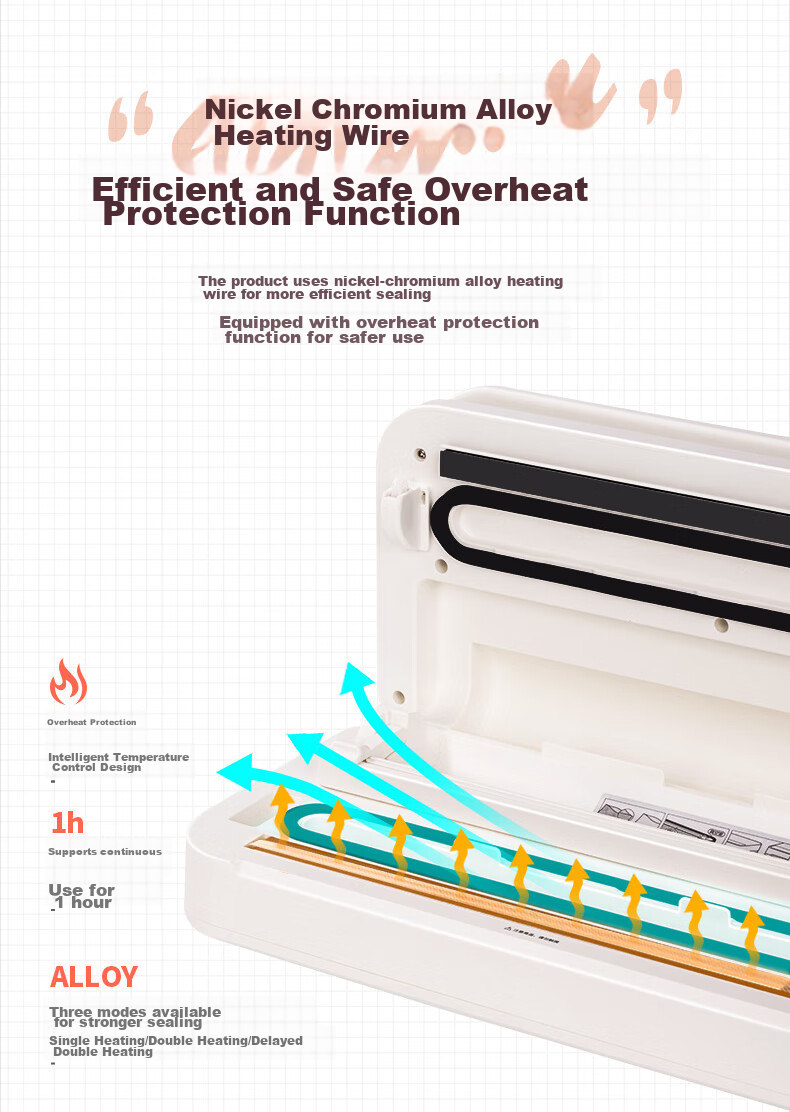 Deli Home And Commercial Vacuum Sealer, Small Vacuum Packaging Machine, Food Sealing Machine, Fully Automatic Vacuum Machine, Wet And Dry Dual-Use Vacuum Preservation Sealing Machine LM666 8