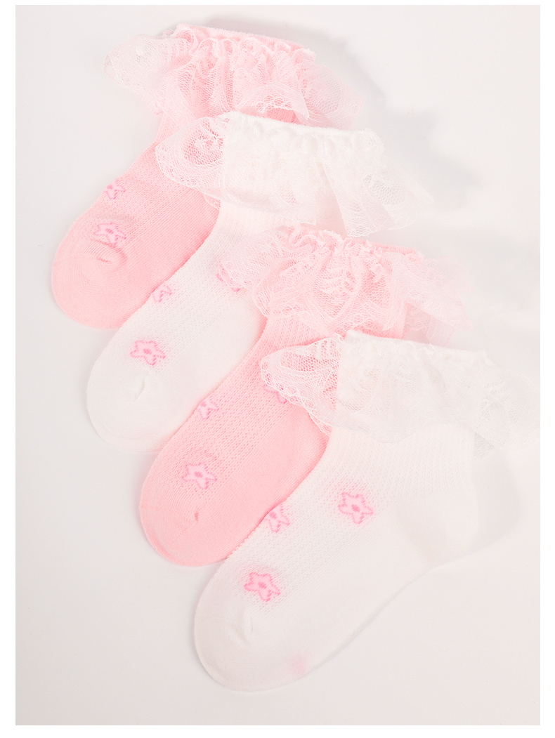 Zhiyouban Children's Socks, Spring And Autumn, for Older Kids And Girls, Cotton Socks, Princess Style, Lace Trim, Short Socks for Students, Z7516 9