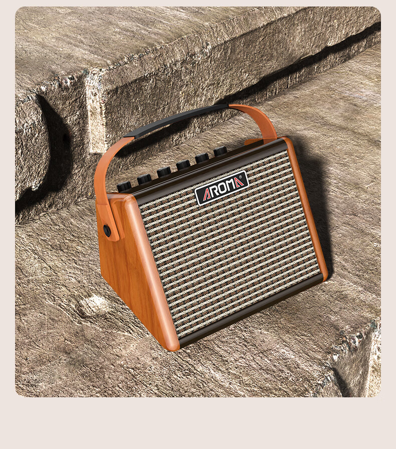 AROMA Acoustic Guitar 15W Folk Speaker, Singing Rechargeable Portable Outdoor Bluetooth Musical Instrument Smart Speaker AG-15A 13
