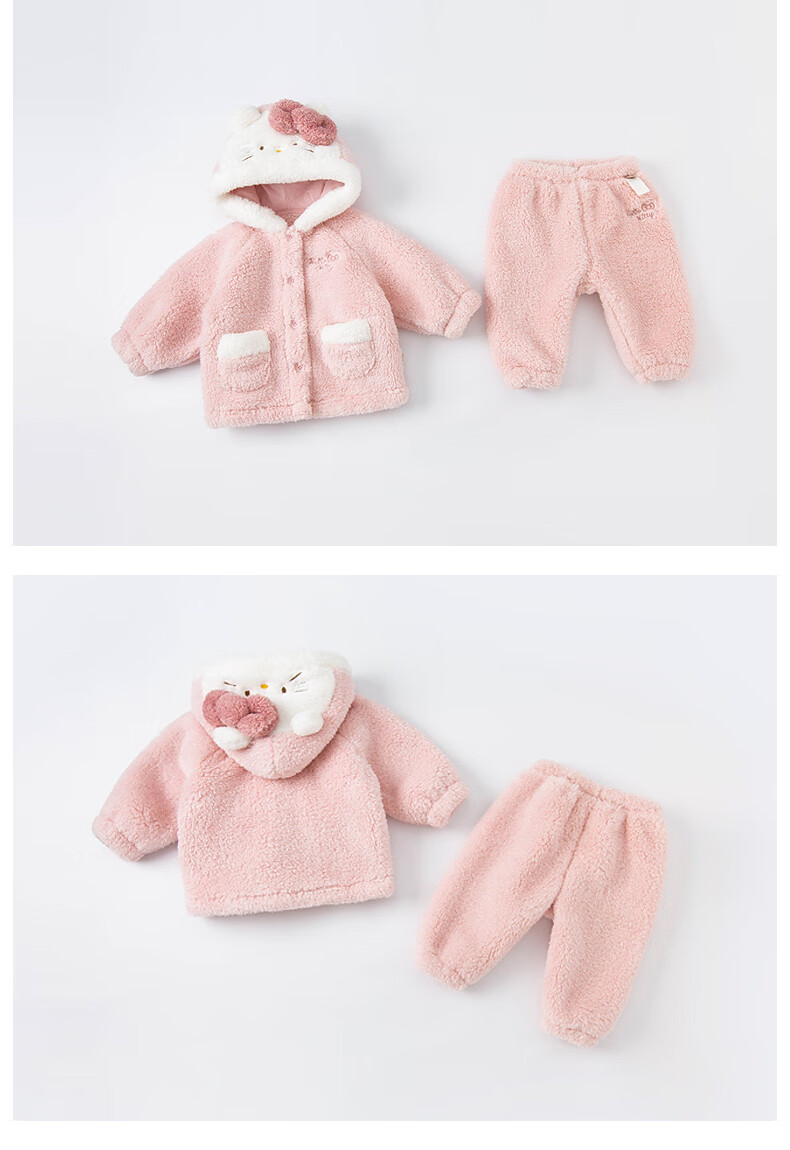 DAVE & BELLA x Hello Kitty Girls' Winter Flannel Pajama Set 2