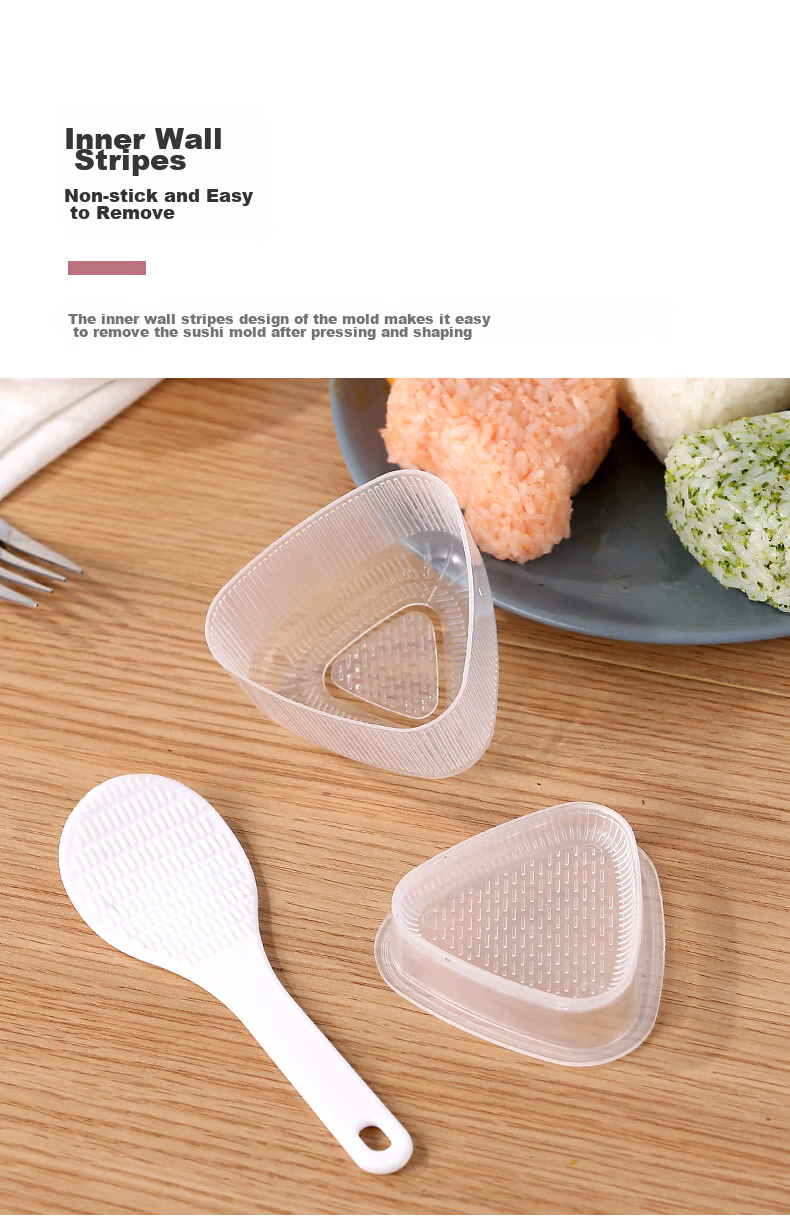 COOKSS Rice Ball Mold, Sushi Tool Set, Children's Supplementary Food Mold, Triangular Baby Food Rice Ball Maker 8