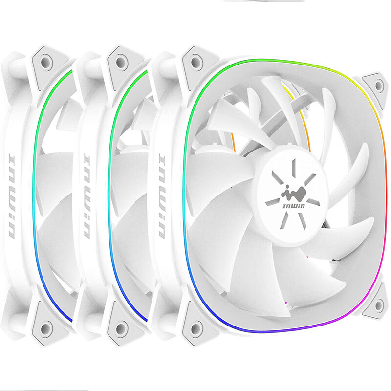 IN WIN ASE120P White 12cm ARGB Case Fan Triple Pack (PWM Smart Speed Control/ARGB Sync/Dual-Sided Lighting/Includes Lighting Controller)