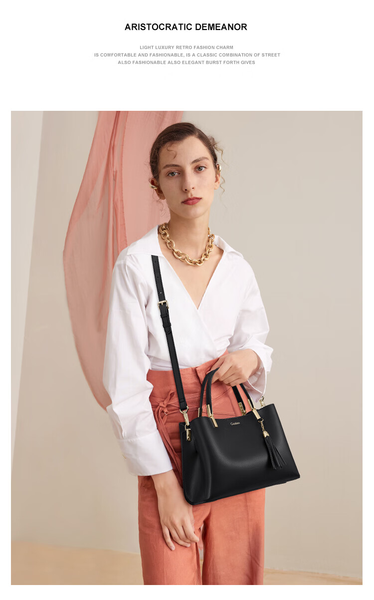 Kouyi Women's Leather Handbag High-Grade Single Shoulder Bag Large Capacity Birthday Gift for Girlfriend Wife 5