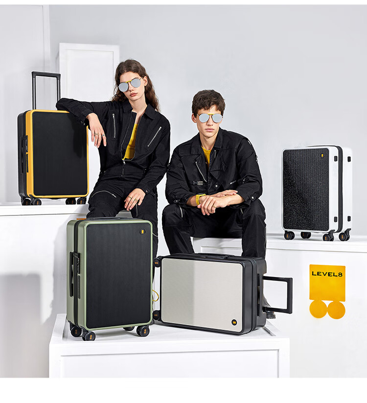 LEVEL8 Luggage Trolley Suitcase Carry-On 20-Inch for Men And Women Students, Stylish Tianshengduoman Series Travel Case Gree 11