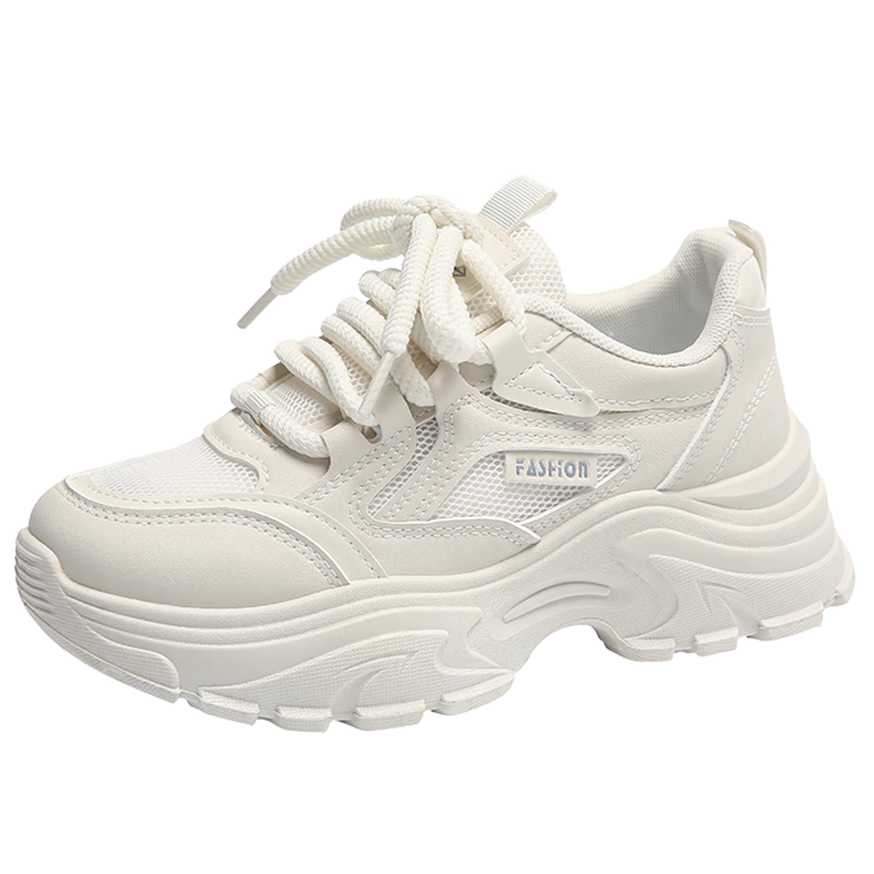 CARTELO Women's Dad Shoes, Summer Breathable Sports Casual Shoes, Running Shoes for Women, 1491 Beige, Size 38