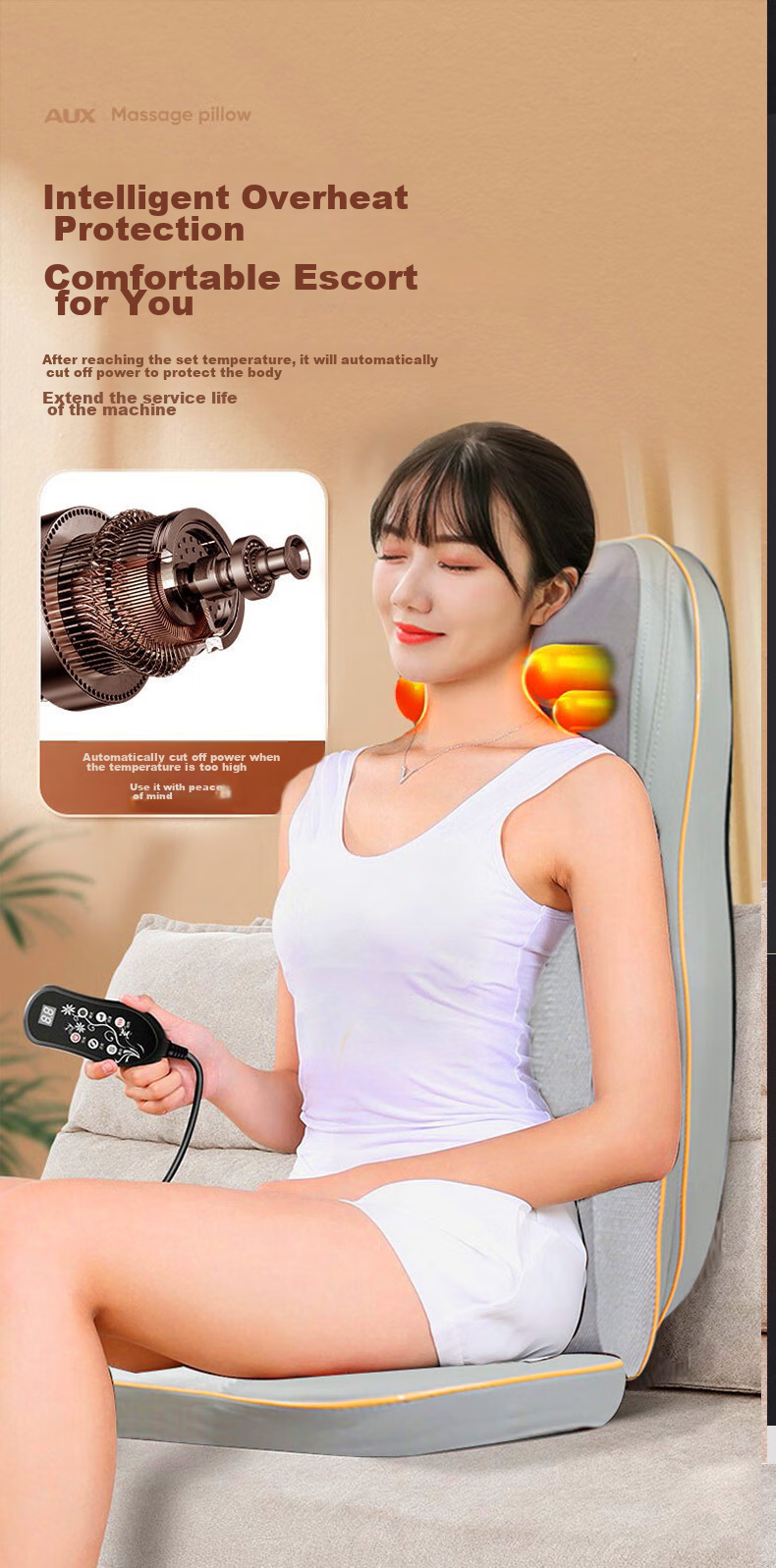 AUX Massage Pad AUX-WJHF5 (Gift Box), Neck, Waist, Back, Full-Body Multi-Functional Massage Device, Mid-Autumn Festival Gift 10