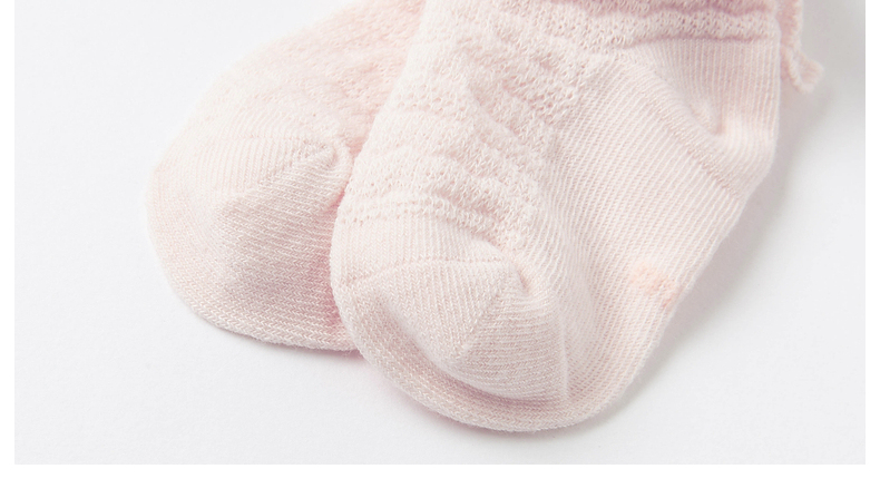 DAVE & BELLA Girls' Summer Short Socks, DB17732, Pink And White, Size 9CM 6