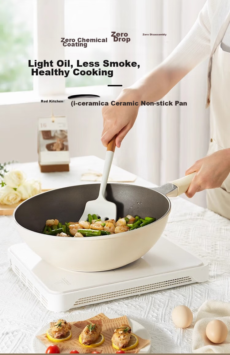 REDCHEF Titanium Ceramic Wok Non-Stick Pan for Home Cooking, Lightweight Titanium Pan 30cm Compatible with Induction And Gas Stoves 6