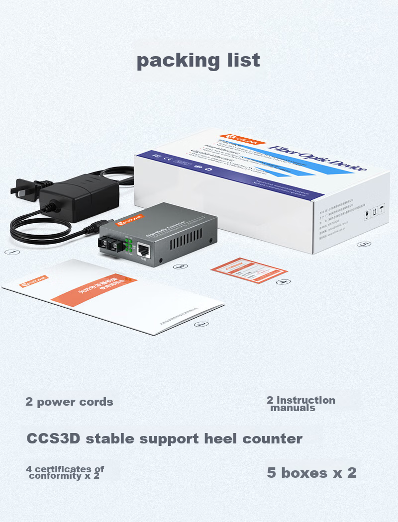 NetLINK HTB-GS Gigabit Single-Mode Dual-Fiber Optic Transceiver, Optical-Electrical Converter, SC Interface, 0-20KM Range, One Unit 10