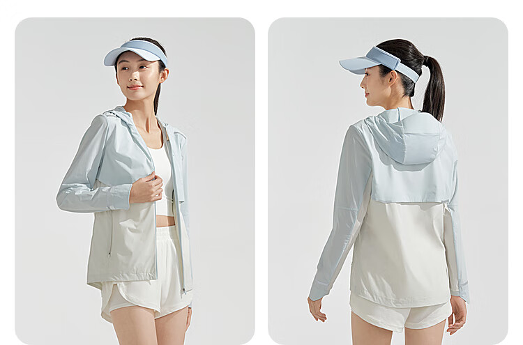 BOSIDENG Clothing, Five-Fold National Standard Sun Protection Jacket for Women, Short Style, UV-Resistant, Ice-Cool Breathable Heat Dissipation Hooded Coat 32