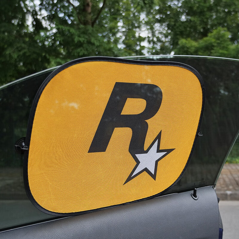 Digalun Car Side Window Sunshade Creative Vehicle Sunshade Mesh Curtain Suction Cup Solar Side Window Sunshade Board Heat Insulation Trendy R-Star Pair
