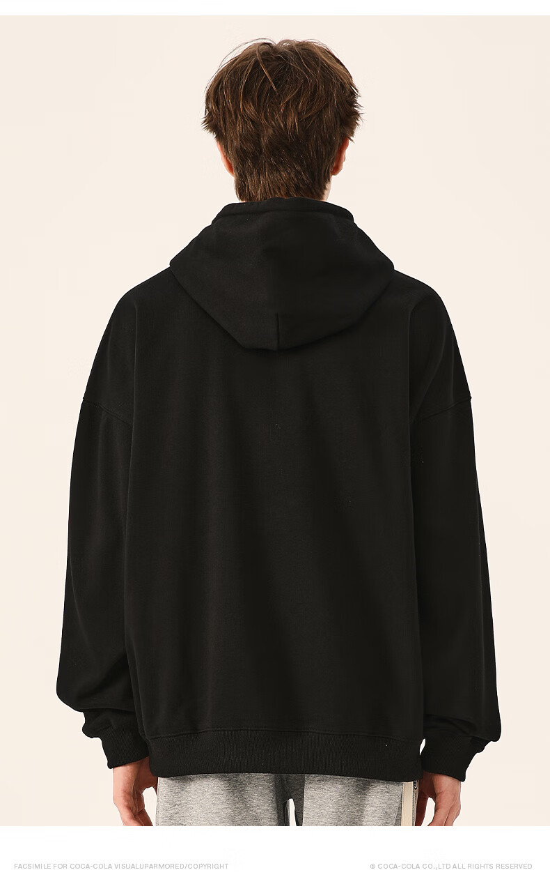 Coca-Cola Hoodie for Men, Spring And Autumn Casual Hooded Jacket, Couple's Outerwear, Black, S (90-110 Jin) 4