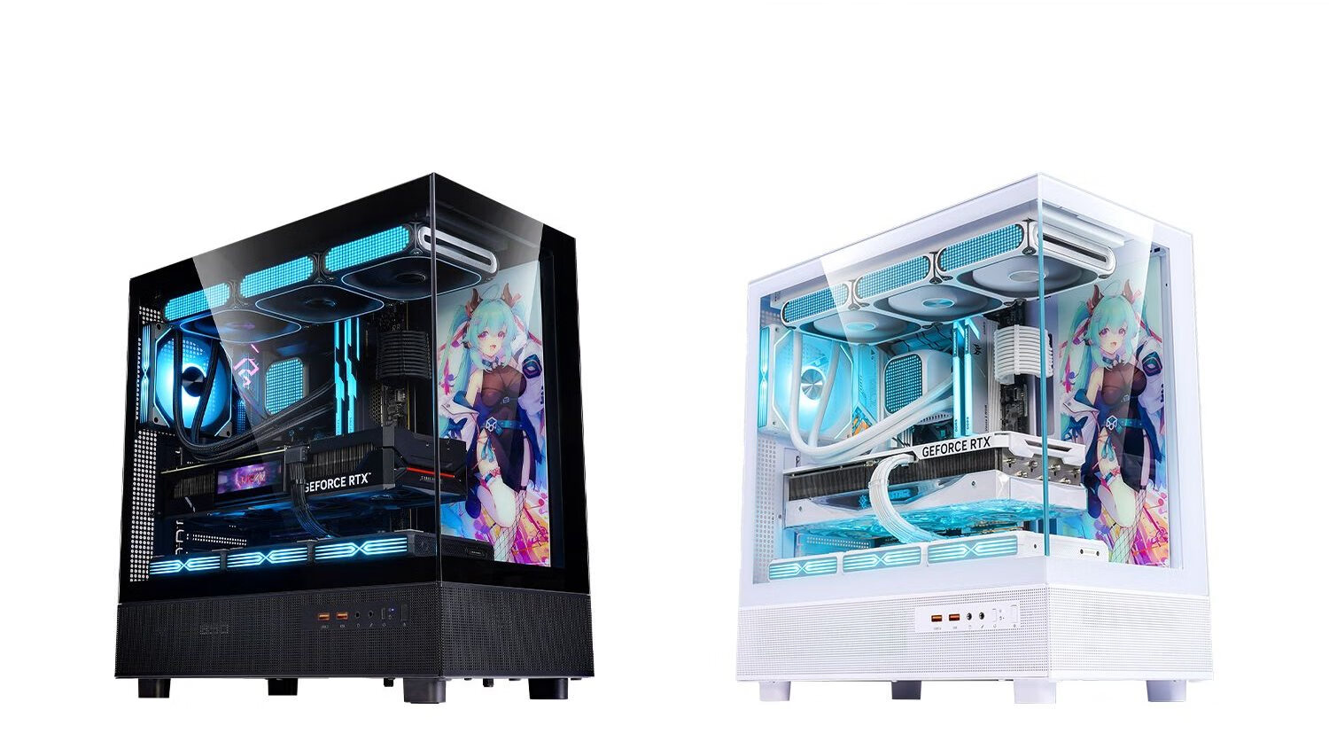 PADO Yinglong 360 White Seaside View ATX Desktop Computer Case (Without A Pillar / Supports 360mm Water Cooling / 9 Fan Positions / Compatible with 4090 Graphics Card) 4