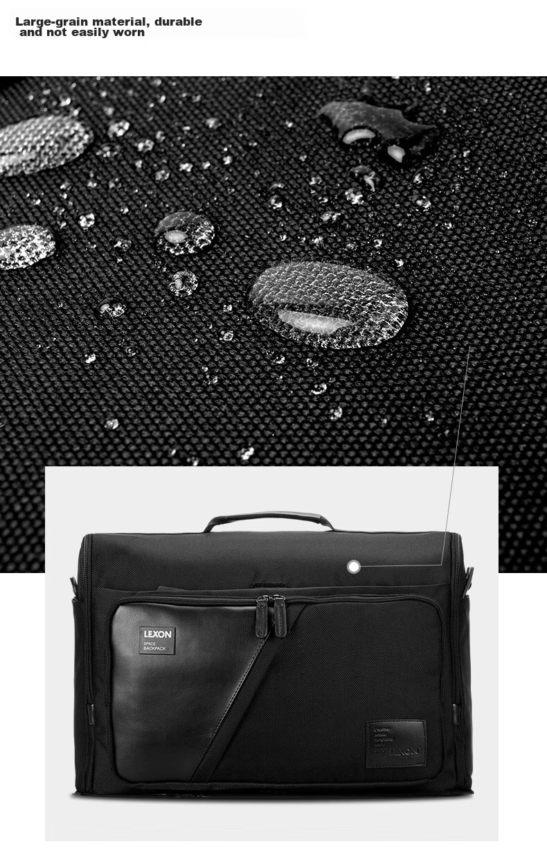 LEXON Travel Bag, Men's Handheld Large Capacity, Short-Trip Business Trip, Tourism Luggage Bag, Wet And Dry Separation with Shoe Compartment, Black 13