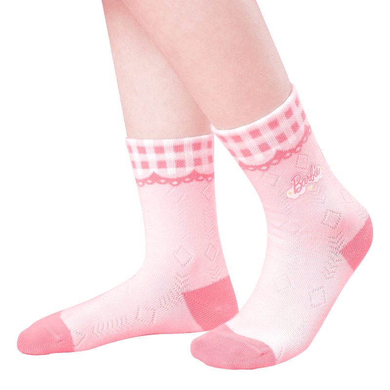 Barbie Children's Socks, Girls' Spring And Autumn Mid-Calf Cotton Socks, Cute Girl Student Short Socks And Long Socks for Older Kids