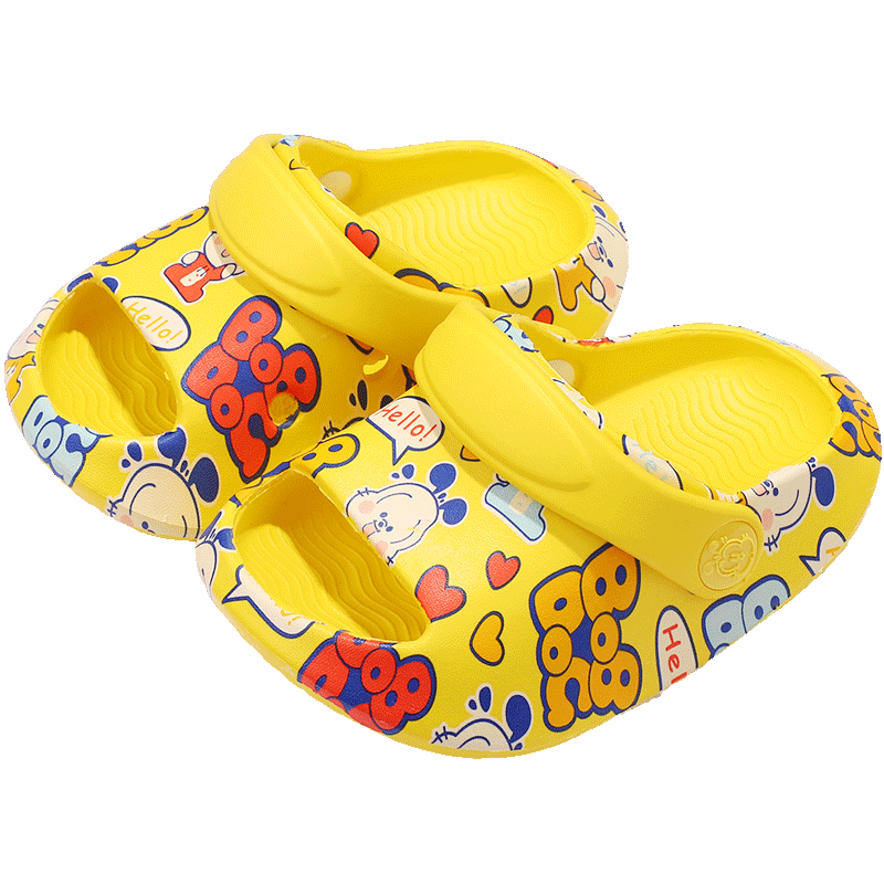 BOBDOG Children's Slippers, Boys And Girls Crocs, Beach Shoes, Baby Sandals, Toddler Sandals, Summer, Yellow, Size 140