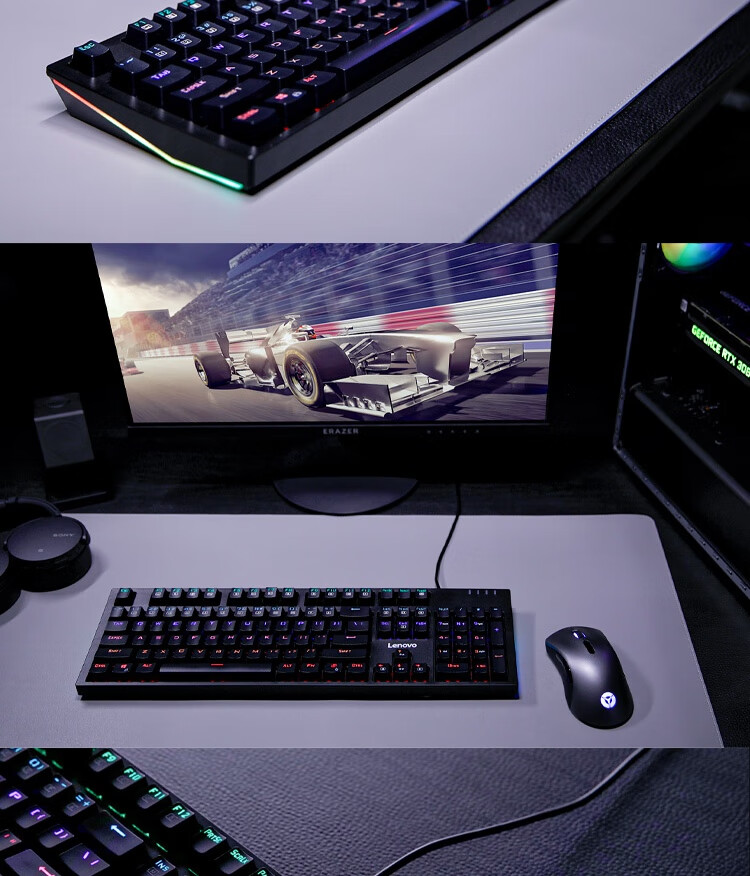 Lenovo K104 Wired Mechanical Blue Switch Keyboard with RGB Lighting Effects, Compatible with Lenovo Legion R9000P/Y7000 Gaming And Office Use, 104 Keys, PUBG Keyboard, Black Blue Switch 13