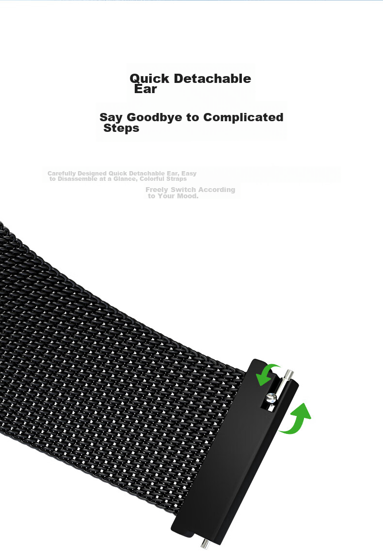 CangHua Compatible with Redmi Watch 3 Strap, Redmi Watch 3 Strap, Sports Edition Watch Strap, Milanese Metal Stainless Steel Replacement Wristband, Black 13