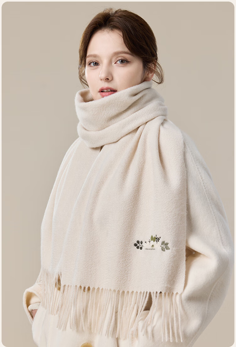 JIUMU Pure Wool Scarf for Women, Autumn And Winter Neck Warmer, Warm Shawl, Gift for Women And Mothers, Mid-Autumn Festival Birthday Gift Box Set 15