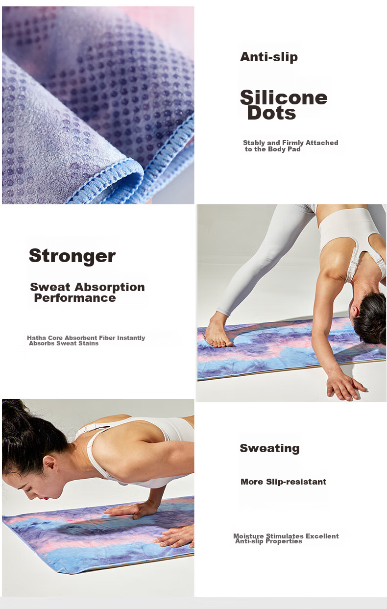 Hata Professional Yoga Mat, Non-Slip Yoga Towel, Thickened Sports Beach Towel, Fitness Sweat-Absorbing Non-Slip Towel 8