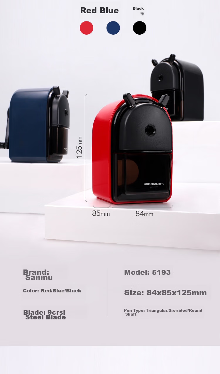 SUNWOOD Large Capacity Stylish Office Hand-Crank Pencil Sharpener/pencil Machine/pencil Sharpener/Student Pencil Sharpener/rotary Pencil Sharpener/black 5193 14