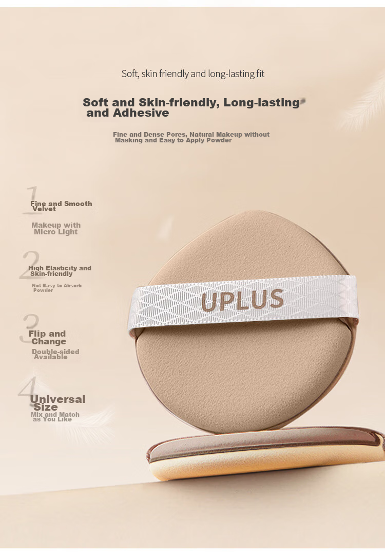 UPLUS Silky Double-Sided Air Cushion Powder Puff Foundation Liquid Powder Puff 2 Pieces, Marshmallow Powder Puff for Dry And Wet Use, No Powder Absorptio 3