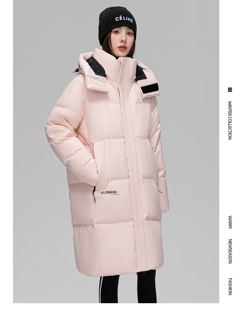 Yalu Women's Mid-Length down Jacket, 2025 New Winter Style, Red Warm Korean Fashion Casual Hooded Coat for Wome 26