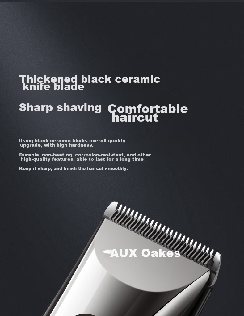 AUX Hair Clipper, Electric Trimmer for Children's Home Use, Professional Hair Cutting Scissors, Self-Haircut Tool, Hair Cutting Device with Complete Set of Hairdressing Tools [Standard Configuration + Double Scissors] 5