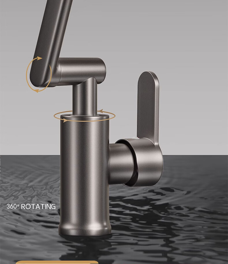Zunchi Basin Faucet, Hot And Cold, 360-Degree Rotating Mechanical Arm, Lucky Cat, Washbasin, Sink, Bathroom Faucet 6