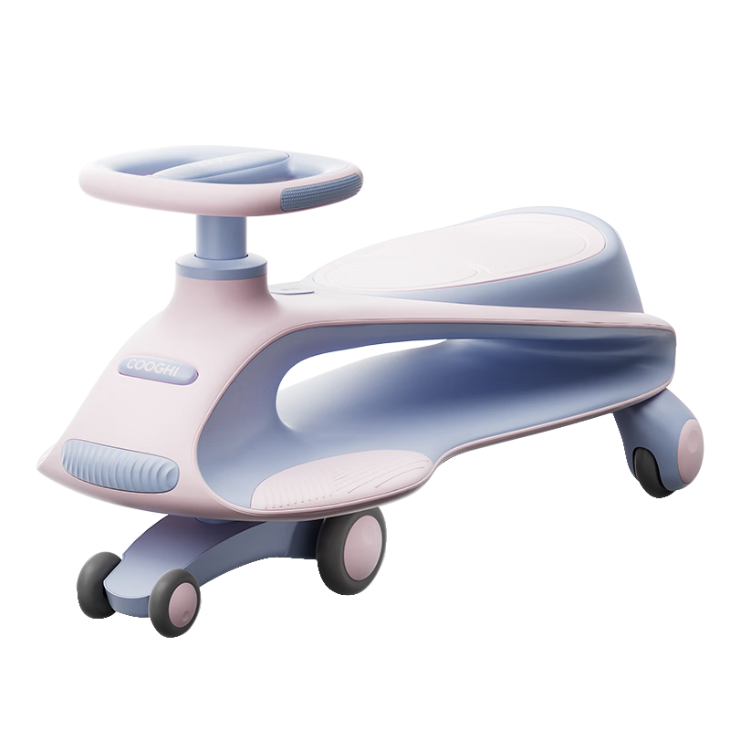 COOGHI Children's Twist Car for Ages 1-3, Anti-Rollover, Can Be Sat in by Adults, Quiet Wheels, Ride-On Toy, First Birthday Gift, Kuqi Pink