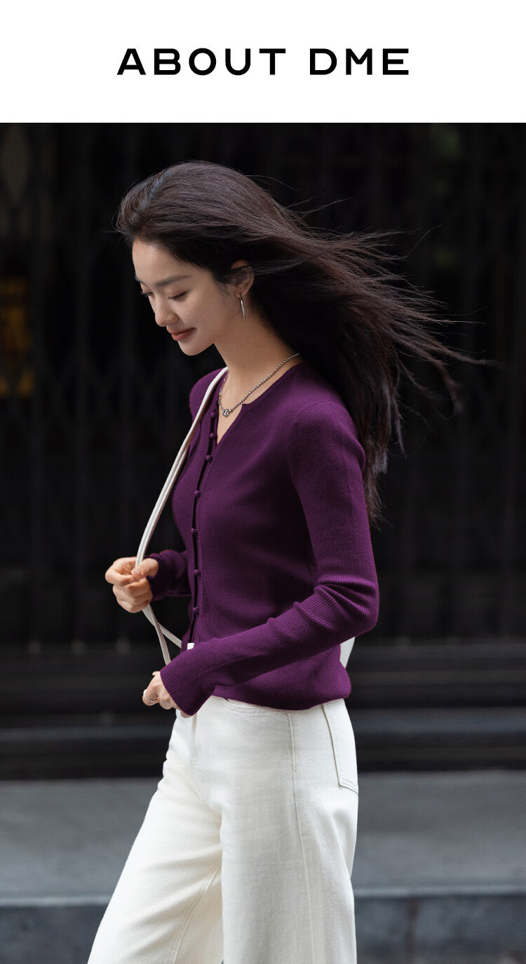 Dme [Light Mature Style Knit Sweater] Spring And Autumn Elegant Top Long-Sleeve Pullover Women's Sweater 1